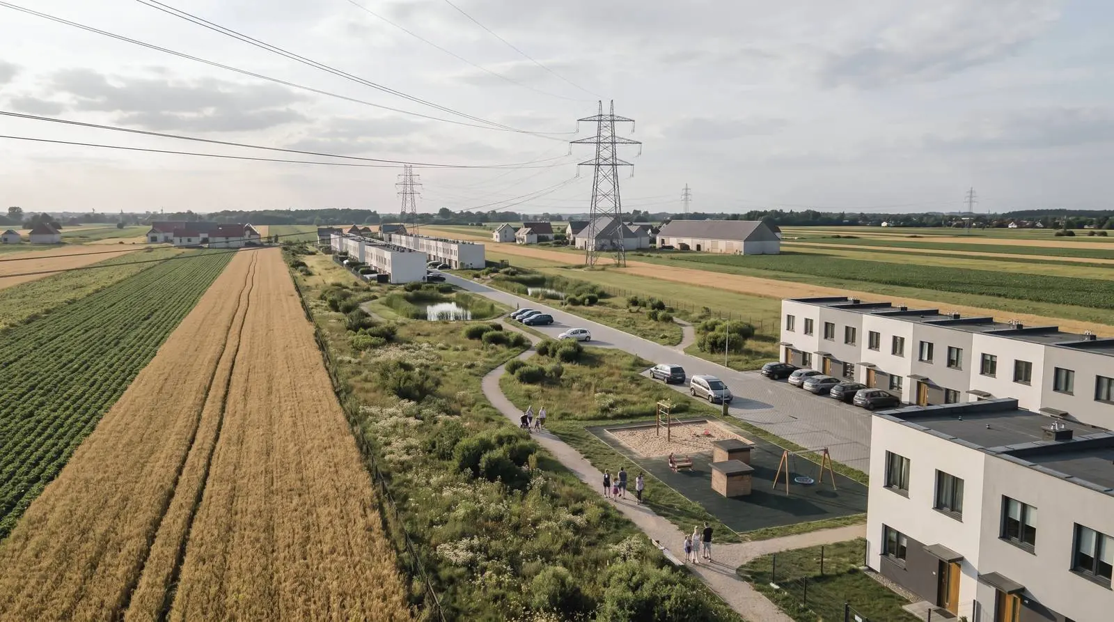 Warszawska 471 · koncepcja osiedla wśród pól · wizualizacja poglądowa