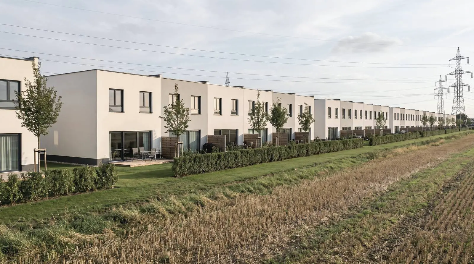 Warszawska 471 · ogrody od strony pola · wizualizacja poglądowa