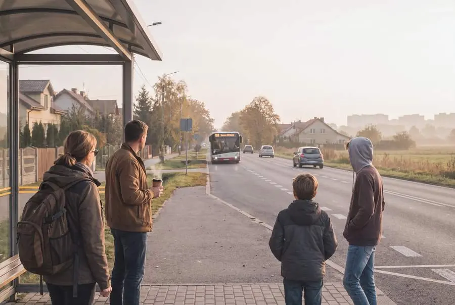 Przystanek autobusowy · ilustracja poglądowa